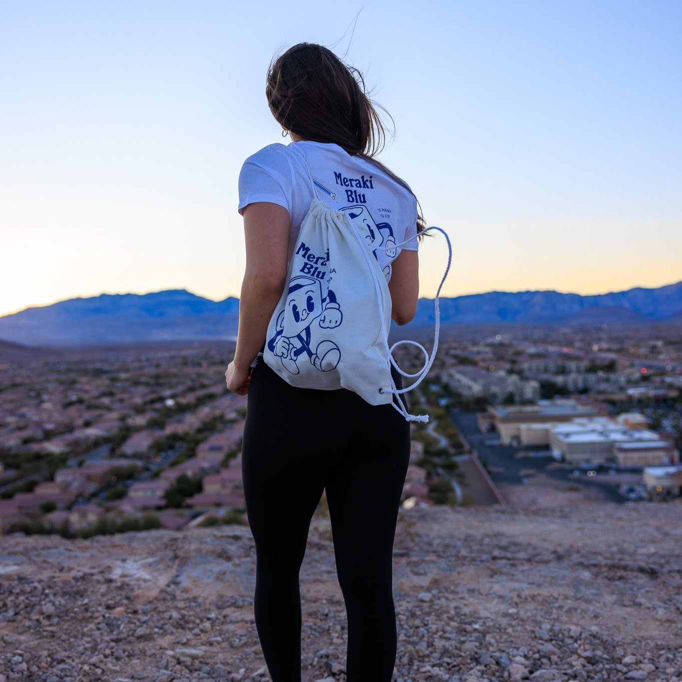 100% Cotton Meraki Mug Drawstring Bag