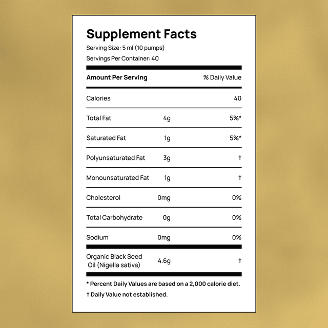 High Potency Cold-Pressed Organic Black Seed Oil with 3% Thymoquinone