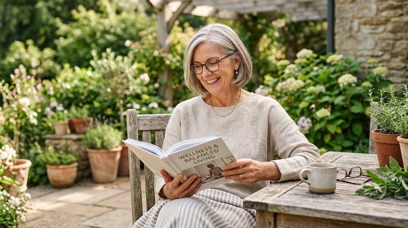 Woman in her late sixties enjoying a clear, focused morning