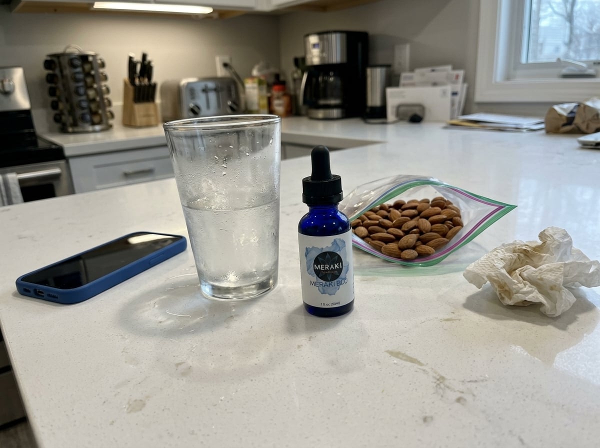 Jennifer's morning kitchen with Meraki Blu bottle