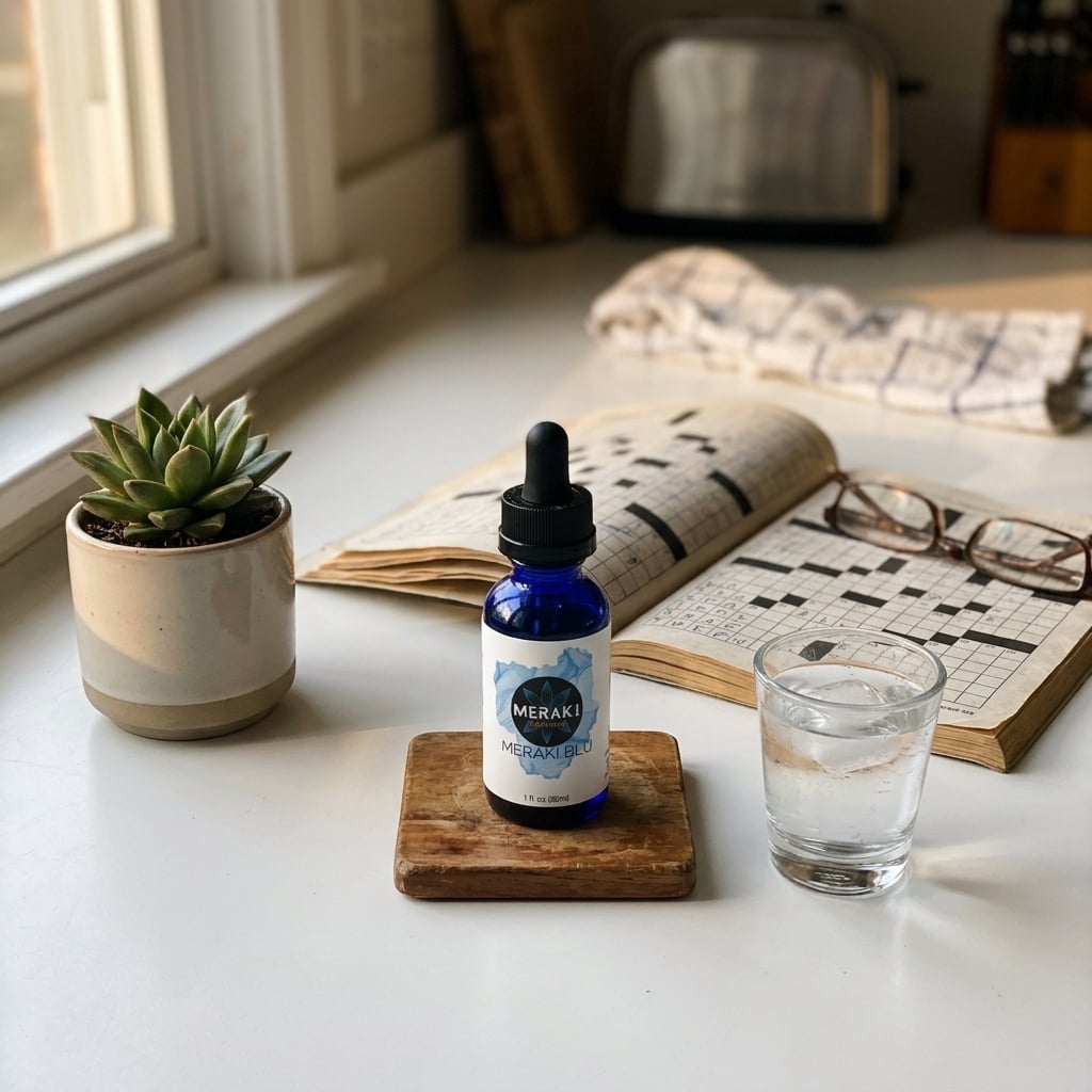 Patricia's kitchen counter with Meraki Blu